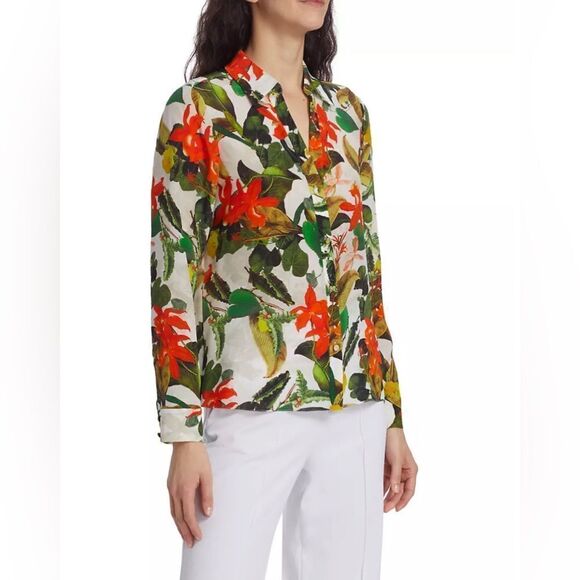 Alice + Olivia Silk Button-Down Shirt size S - Picture 2 of 15